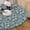 Blue/Silver, variant on Round Tablecloth Fitted Elastic Edge Patio Table Covers Wrinkle Resistant Polyester Table Cloth for Picnic Camping Indoor and Outdoor，Black Background 3D Flower 36"-44"