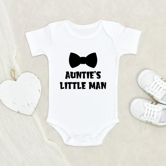 Newbabywishes - Auntie's Lil Man Pun Baby Clothes for Boys - Gentleman Baby Clothing