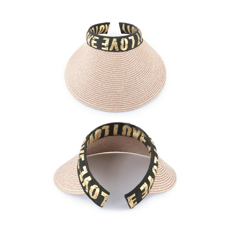 Vogue Cloud Straw Sun Beach Hats for Women Visor Wide Brim Hat UV Protection Sun Hat, Women's, Size: One size, Gold
