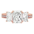 thumbnail image 5 of 3.61 ct Emerald Cut Moissanite 3 Stone 14K Rose Gold Womens Engagement Ring, 5 of 6