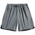 thumbnail image 3 of Mens Shorts Summer Casual Lightweight Breathable Elastic Waist Wide Straight Leg Relaxed Fit Shorts with Pockets, 3 of 4