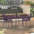 thumbnail image 6 of LeisureMod Stackable Dining Chair in Aluminum with Stackable and Floral Cutout Design Indoor Outdoor Use No Assembly for Modern Home, Kitchen, Patio Devon Collection Set of 2, 6 of 10