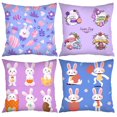 thumbnail image 1 of Dicasser - Juego de 4 fundas de cojín con diseño de conejo de Pascua, para decoración del hogar, 45,7 x 45,7 cm, 1 of 8