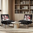 thumbnail image 4 of HELLHERO Snowmen Armless Accent Chair Protector, Elastic Bottom Trendy Armless Accent Chair Cover Slipcover for Hotel Living Room, 4 of 8