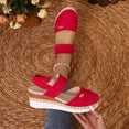thumbnail image 6 of Womens Platform Sandals Closed Toe Ankle Strap Slide Sandals Fashion Summer Beach Casual Wedge Shoes, 6 of 9