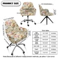 thumbnail image 7 of ZIATUBLES Peony Print Curved Back Dining Chair Cover Soft Breathable Chair Protector with Arms Stretchable Swivel Vanity Desk Accent Chair Slipcover for Kitchen Living Room, 7 of 7