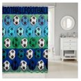 thumbnail image 2 of Soccer Pattern Waterproof Shower Curtains Luxury Heavy Fabric Bathroom Shower Curtain Blue Gray Stripe Hotel Home Dorm Bathtubs Decor Shower Curtain Machine Washable Grommet Curtain 72 x 84 Inch, 2 of 7