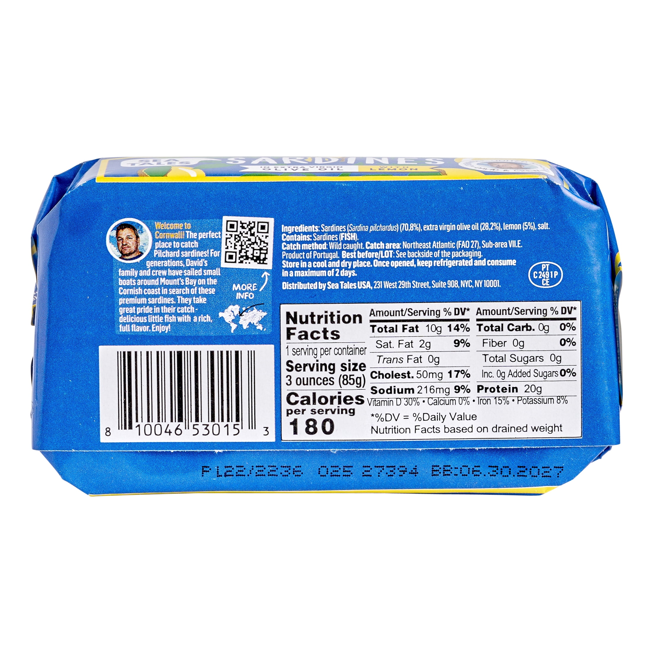 Sea Tales MSC Wild Caught Sardines in Olive Oil with Lemon (HW)