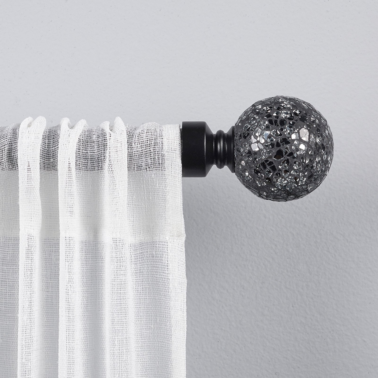 Exclusive Home Curtains 1 Black Pearl Mosaic Curtain Rod And