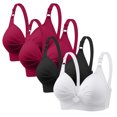 thumbnail image 1 of Puntoco Sujetadores cómodos para mujer, ropa interior de uso diario de talla grande con estampado de mujer, sin aros, 1 of 4