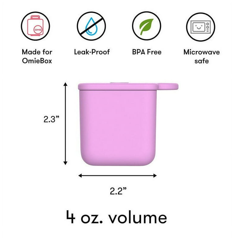  OmieBox (2 pack) Leakproof Dips Containers To Go, Salad  Dressing Container, Condiment Container with Lids - Food Safe Silicone - 4  ounces (Pink/Teal) : Everything Else