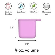 Omie Dip for OmieBox (2 pack) Leakproof Dips Containers To Go, Salad Dressing Container, Condiment Container with Lids - Food Safe Silicone - 4 ounces (Pink/Teal) by OmieLife