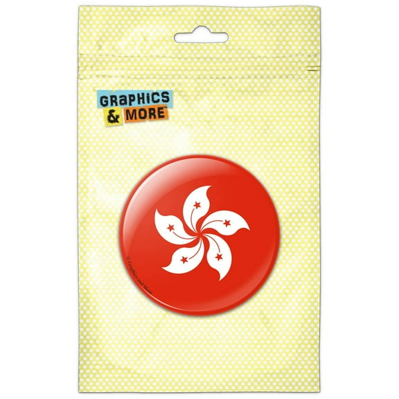 Hong Kong National Country Flag Pinback Button Pin Badge