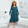 thumbnail image 2 of Womens Plus Size Ribbed Knit Sweater Dress Long Sleeve Stretchy Comfy Casual Fall Dress With Pockets, 2 of 5