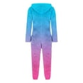 thumbnail image 5 of Xdegoge Adult Onesie Pajamas Womens Fleece Gradient Zip Up Fuzzy Pjs Loungewear Sleep Pajama One Piece Hooded Funny Jumpsuits Homewear, 5 of 6