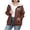 Brown-1, variant on Yes I'm Still Cold Fleece Lined Hoodie Womens Zip Up Warm Sherpa Jacket Side Zipper Pocket Fuzzy Sweaters Coat