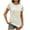 Beige, variant on ZyeKqe Dressy Casual Tops for Women Crochet Short Sleeve Shirts Crewneck Slim Fitted Blouses Top