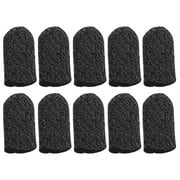 10 Pcs Nylon Finger Sleeve Touch Screen Breathable Game Finger Cover Elastic Finger Cot Anti-Sweat Thumb Fingers Protector for Mobile Phone (Black Edge)