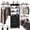 Black, variant on Armocity 8FT Closet System with 3 Wooden Drawers, 20''-96'' Width Closet Organizer with 3 Hanging Rods and Shelving Towers(Cut to Fit), White