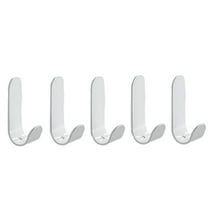 LACKUST Bathroom Hooks for Shower,5 Pack Towel Hooks/Bathroom Hooks with 2 Adhesive Strips,For Hanging,Adhesive Hooks,Utility Hooks for Organizing Living Room,Dormitory and Bathroom(3ml),White