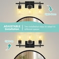 thumbnail image 4 of HKMGT Black Vanity Light, 3-Light Bathroom Wall Sconce with Clear Glass, Farmhouse Industrial Lighting Fixture, 4 of 8