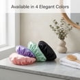 thumbnail image 4 of CNDRLEF Shower Caps for Women, 4 Pack Reusable Waterproof Shower Caps, Double Layer Bath Caps, Large Size with Polyester Outer & EVA Inner, 4 of 7