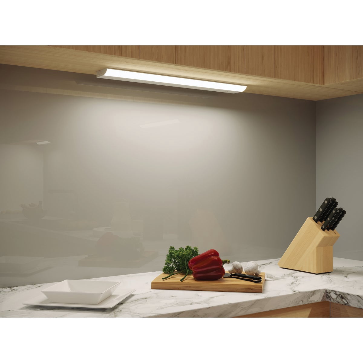 Good Earth Lighting LED Under Cabinet Light Bar - Direct Wire, Dimmable - 1 Piece, White — Home & Garage Storage, Stackable Design