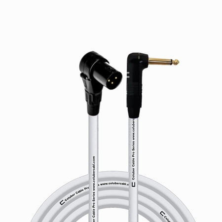 Columber Cable - Right Angle XLR Male to Right Angle 1/4" TS 3-Pin Connector