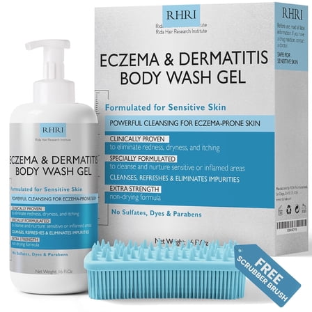 Eczema Body Wash | Sensitive Skin Wash Gel | Soothing Cleanser for Eczema Prone Skin | Reduces Dryness & Itching
