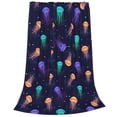 thumbnail image 2 of Bingfone Sea Jellyfish Print Flannel Fleece Blanket Throw Blanket For Bed,Sofa,Couch,Travel,Camping(60"X50"), 2 of 9
