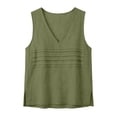 thumbnail image 4 of BUIGTTKLOP Cotton Linen V Neck Tank Tops for Women Sleeveless Tops Pleated Summer Casual Shirt 2026 Loose Breathable Basic Tees, 4 of 8