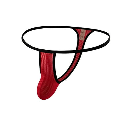 

AnuirheiH Men s Lingerie Summer Breathable Mesh Solid Color Thong Sexy Mesh Breathable Panties 4-6$ off 2nd