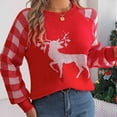 thumbnail image 5 of Aloohaidyvio Ugly Christmas Sweaters for Women,Women's Winter Casual Plaid Deer Christmas Sweater Long Sleeve Knitwear Pullover Sweaters, 5 of 6