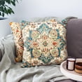 thumbnail image 5 of Pack of 2 Persian Pillow Covers 16x16 Inch, Vintage Turkish Carpet Boho Decorative Throw Pillow Covers for Home Decor Living Room Bed Couch, Green Pillowcase Set of 2, 5 of 6