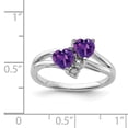 thumbnail image 5 of 925 Sterling Silver Rhodium-plated Amethyst Diamond Ring Size 9, 5 of 6