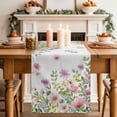 thumbnail image 2 of Table Runner 36 Inches Long for Kitchen Dining, Pink Spring Floral Dresser Scarf Farmhouse, Dining Table Decorations for Wedding/Parties, Watercolor Botanical Wildflowers 13 x 36 In, 2 of 8