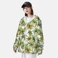 thumbnail image 4 of Pofeuu Green Hawaii Palms Print Sun Protection Outdoor Lightweight Full Zip UV Cooling Hoodie Long Sleeve Summer Clothing for Outdoor Hiking-Large, 4 of 5