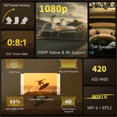 thumbnail image 2 of [Enfoque Automático] Miniproyector Nativo Magcubic 4K Full HD 1080P con WiFi 6 y BT 5.2, Piedra Ptica Automática de Brillo 420 ANSI para Proyector Portátil de Cine en Casa y Al Aire Libre HY310X, 2 of 11
