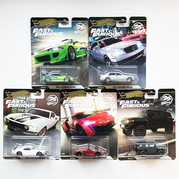 HW Premium 2025 Fast & Furious 25 Years #1-5 Set of 5 Cars HNW46