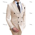 thumbnail image 4 of MensDouble-breastedBlazerSuit2PiecesSlimFitWeddingGroomTuxedosPeakLapelFormalPromSuits, 4 of 4