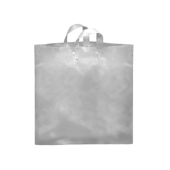 Pack Of 200, Colossal Size 22 x 18 x 8" Solid Clear Studio Reusable Soft Loop Plastic Bag 25% Recycled Made in USA