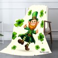 thumbnail image 2 of Amarainy Leprechaun And Clover Flannel Throw Blanket For Winter Gift Home Sofa Bed Decoration 40x50 inch, 2 of 5