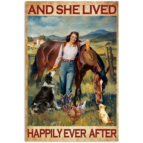 Vintage Metal Horse Quote Wall Sign Retro Coffee Decor Aluminum 8x12 Inch