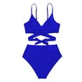 thumbnail image 6 of MIXUE Swim Suits for Women Solid Color Split Sexy Bikini Sets for Women Swimwears Beachwear,Blue,M, 6 of 9
