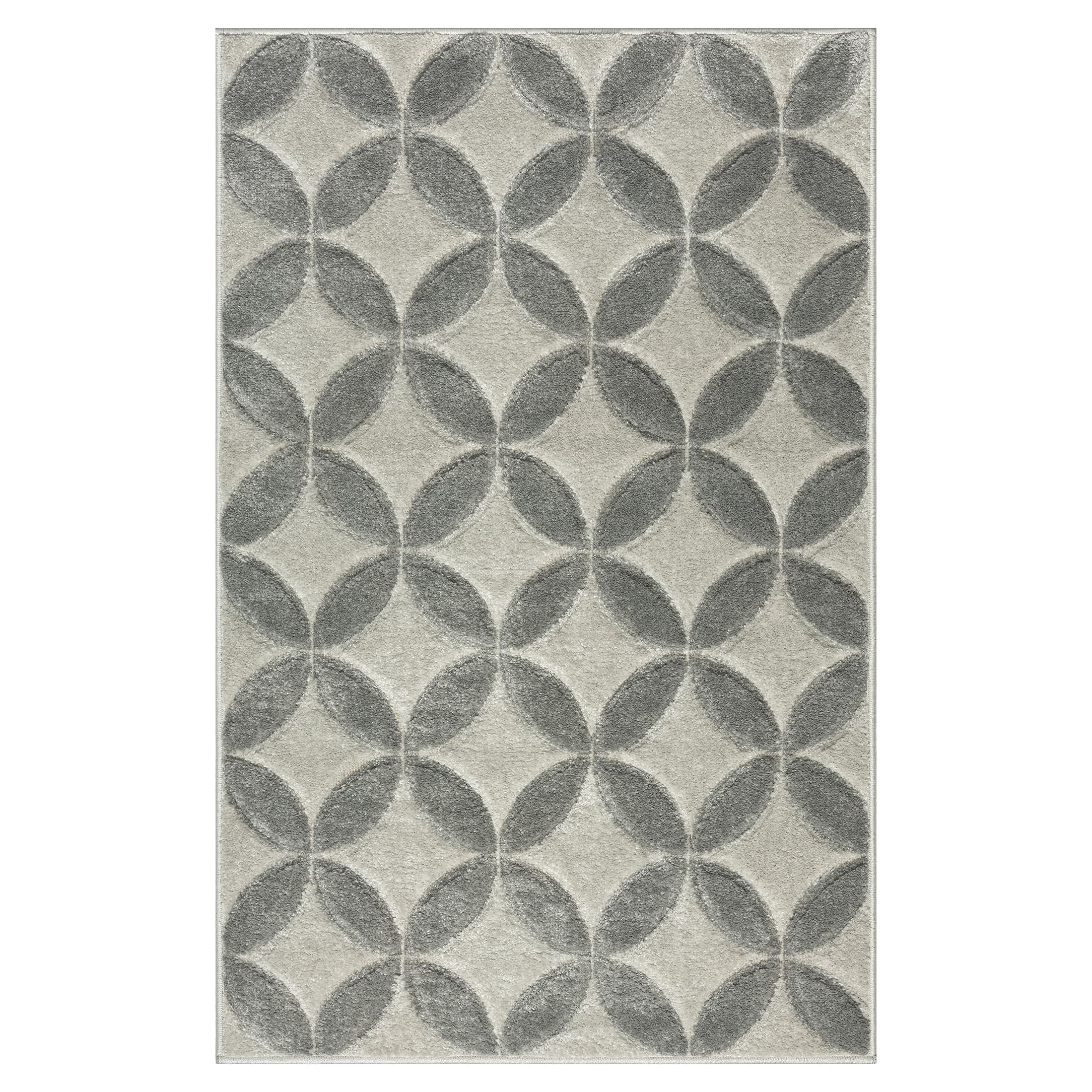 Grey Carved Petals Indoor Area Rug, High-Low Pile, Better Homes & Gardens, 30" x 46"