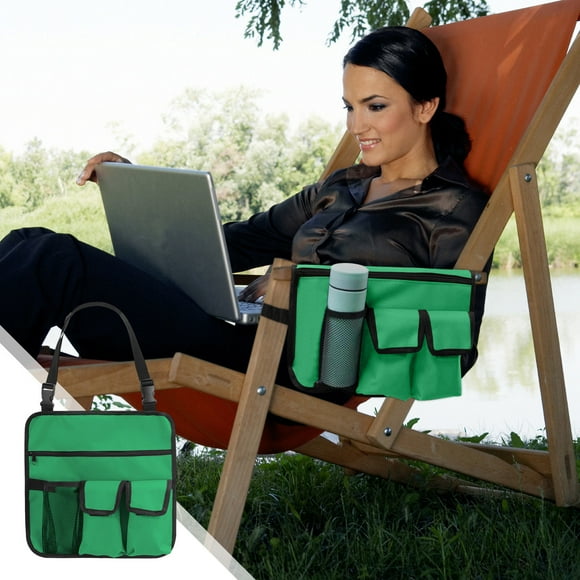 Vadktai Beach Chair Armrest Bag, Oxford Chair Armrest Organizer Waterproof Beach Chair Hanging Storage Pouch Snack Bag, Folding Walker Bag Tote Bag Shoulder Side Bag for Camping Beaching Outdoor