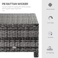 thumbnail image 3 of Grey Patio Rattan Ottoman with Cushion | Outdoor Wicker Footrest - Backyard, Garden & Poolside Seating - Durable PE Rattan & Metal Frame - 19.7" x 19.7", 3 of 7