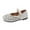 Beige, variant on XYIJANI Girls Dress Shoes Cute Bow Mary Jane Shoes Ballerina with Satin Ankle Tie for Wedding Birthday Party (Beige,29)