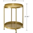 danpinera 2 Tier Metal Side Table with Removable Tray,Round End Table