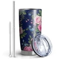 thumbnail image 2 of 20 Oz Pioneer Flower Coffee Tumbler Double Wall Insulated Stainless Steel Water Bottle | Metal Reusable Thermoses Flask with Cup Cap | Leak & Sweat Proof with Anti-Dust Lid, 2 of 7